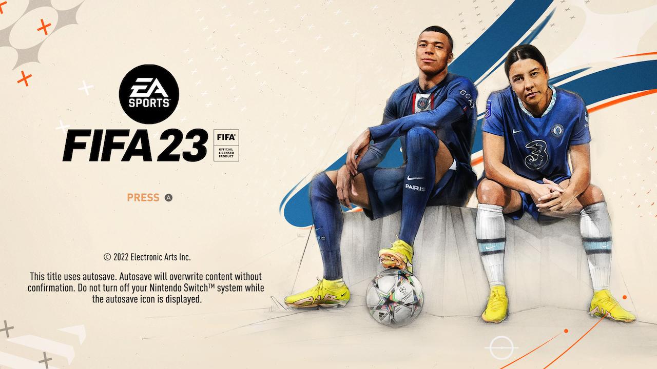 FIFA 23 Legacy Edition title screen for Nintendo Switch