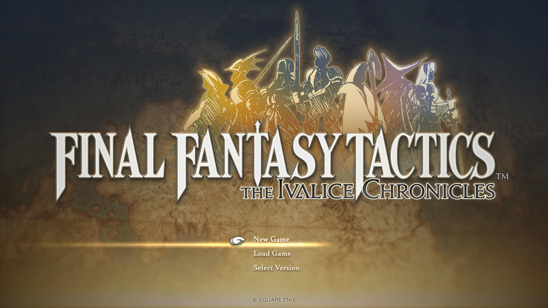 Final Fantasy Tactics: The Ivalice Chronicles title screen for Nintendo Switch