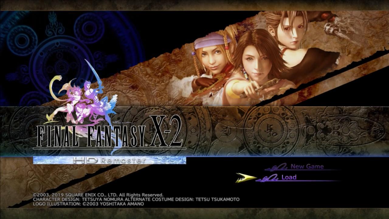 Final Fantasy X X-2 HD Remaster title screen for Nintendo Switch