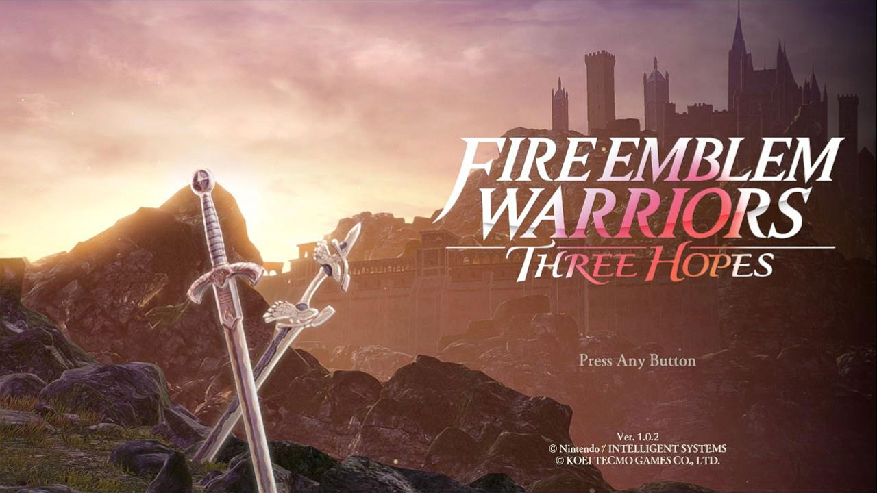 Fire Emblem Warriors: Three Hopes title screen for Nintendo Switch