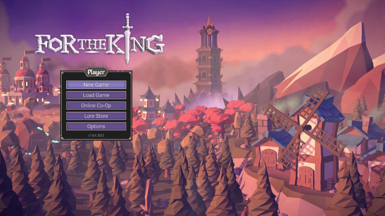 For the King title screen for Nintendo Switch