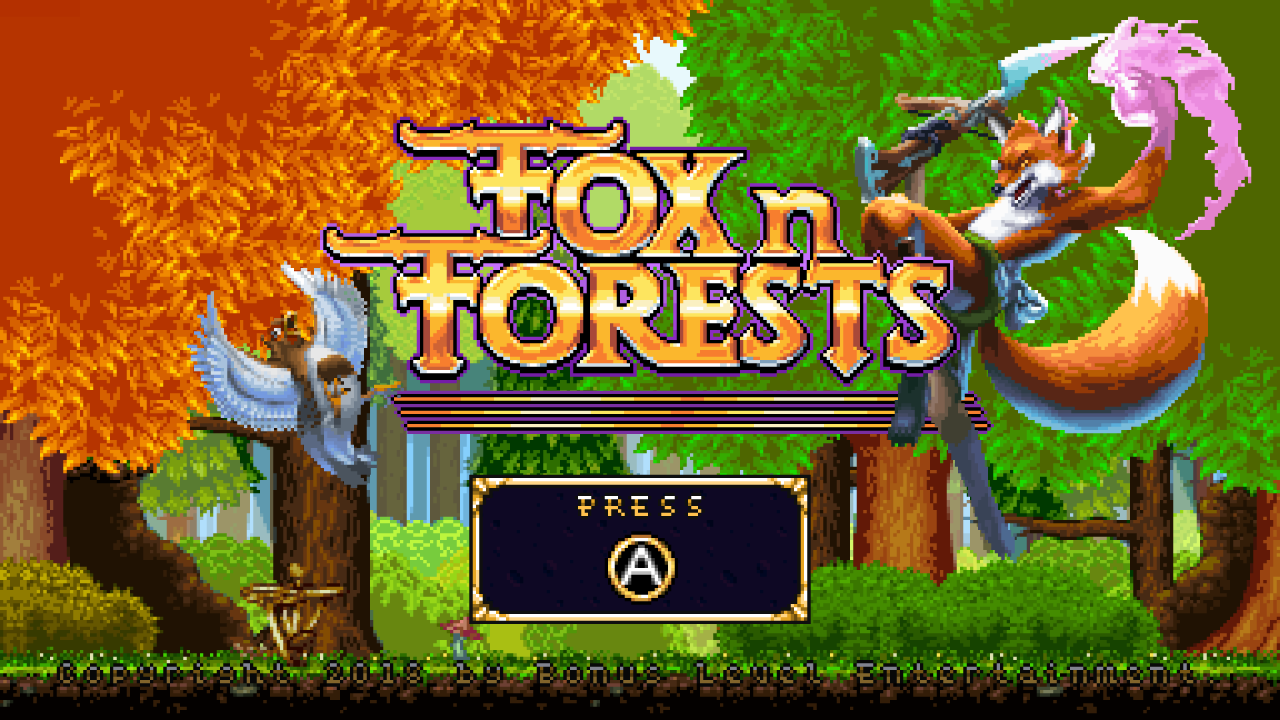 Fox n Forests title screen for Nintendo Switch