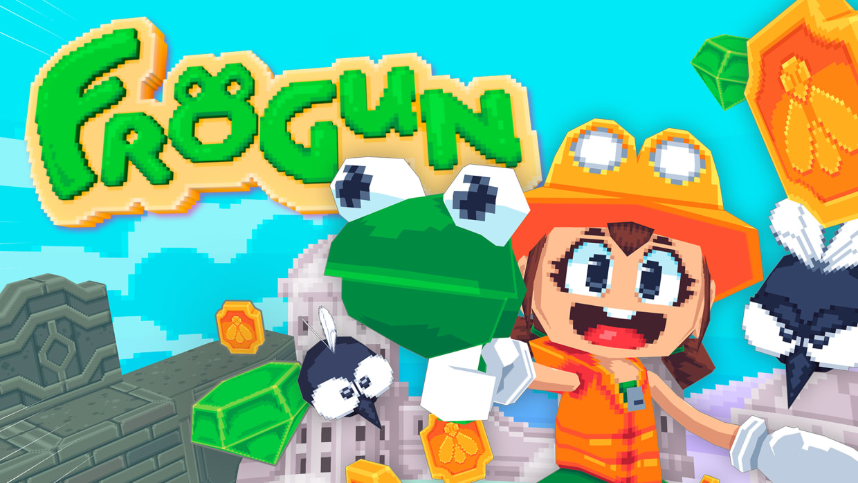 Frogun title screen for Nintendo Switch