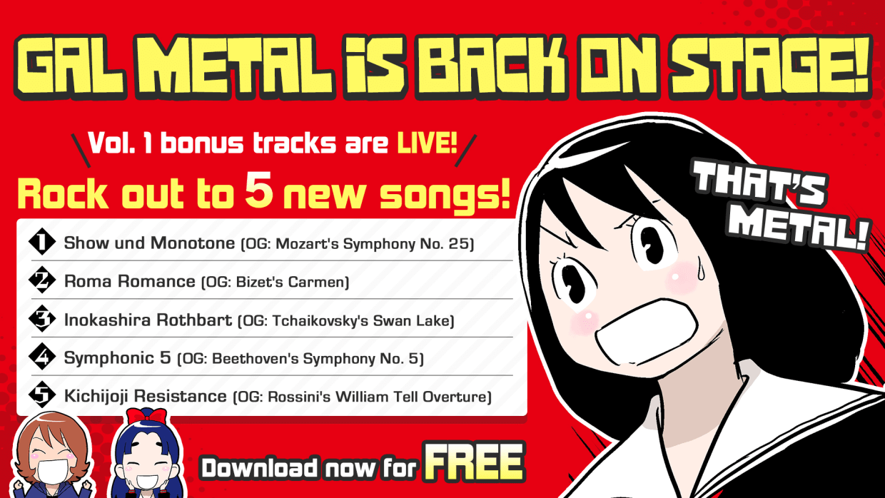Gal Metal World Tour Edition title screen for Nintendo Switch
