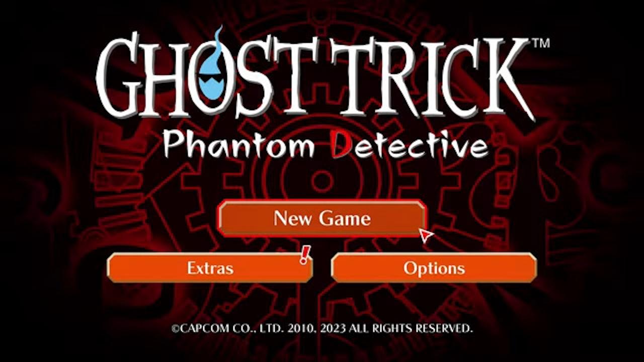 Ghost Trick: Phantom Detective title screen for Nintendo Switch