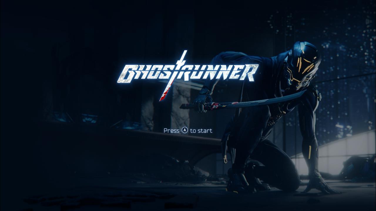Ghostrunner title screen for Nintendo Switch
