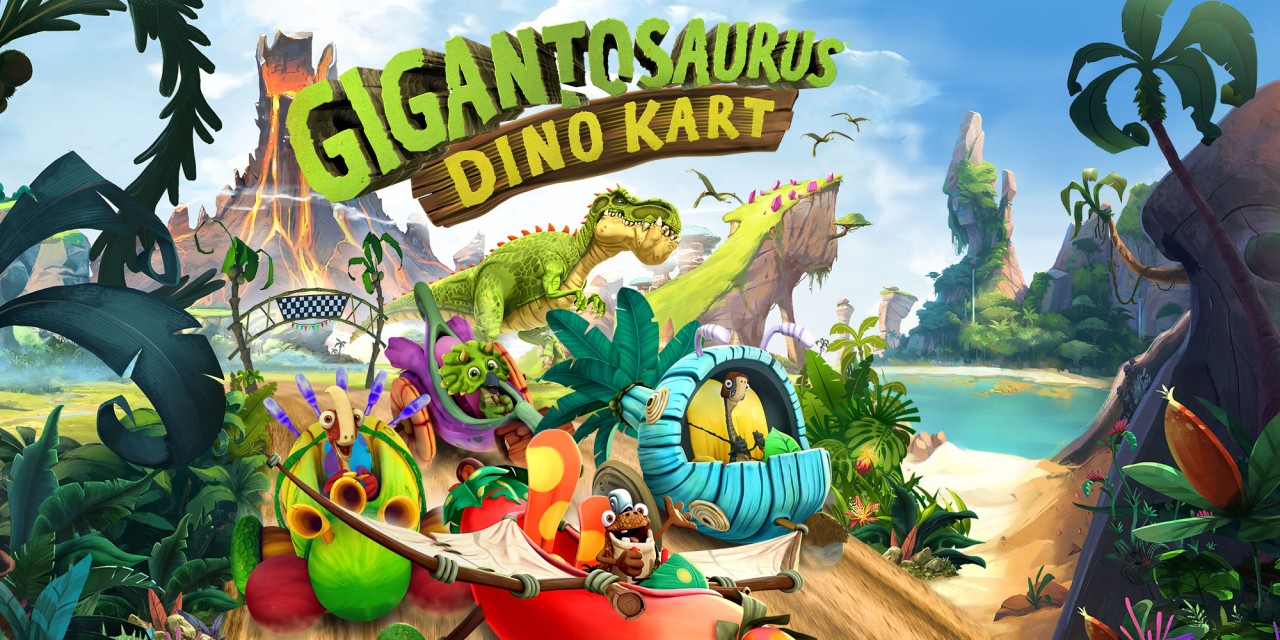Gigantosaurus: Dino Kart title screen for Nintendo Switch