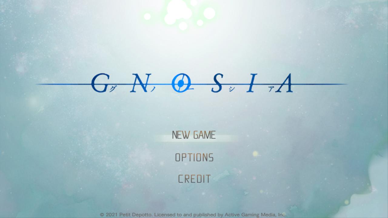 Gnosia title screen for Nintendo Switch