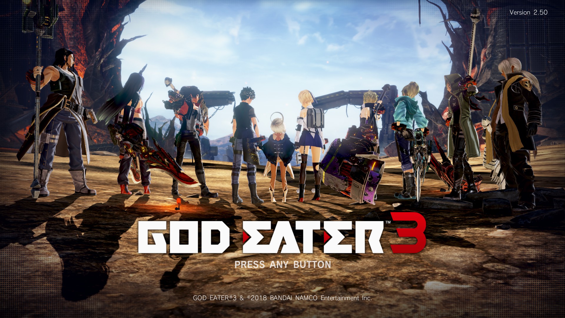 God Eater 3 title screen for Nintendo Switch