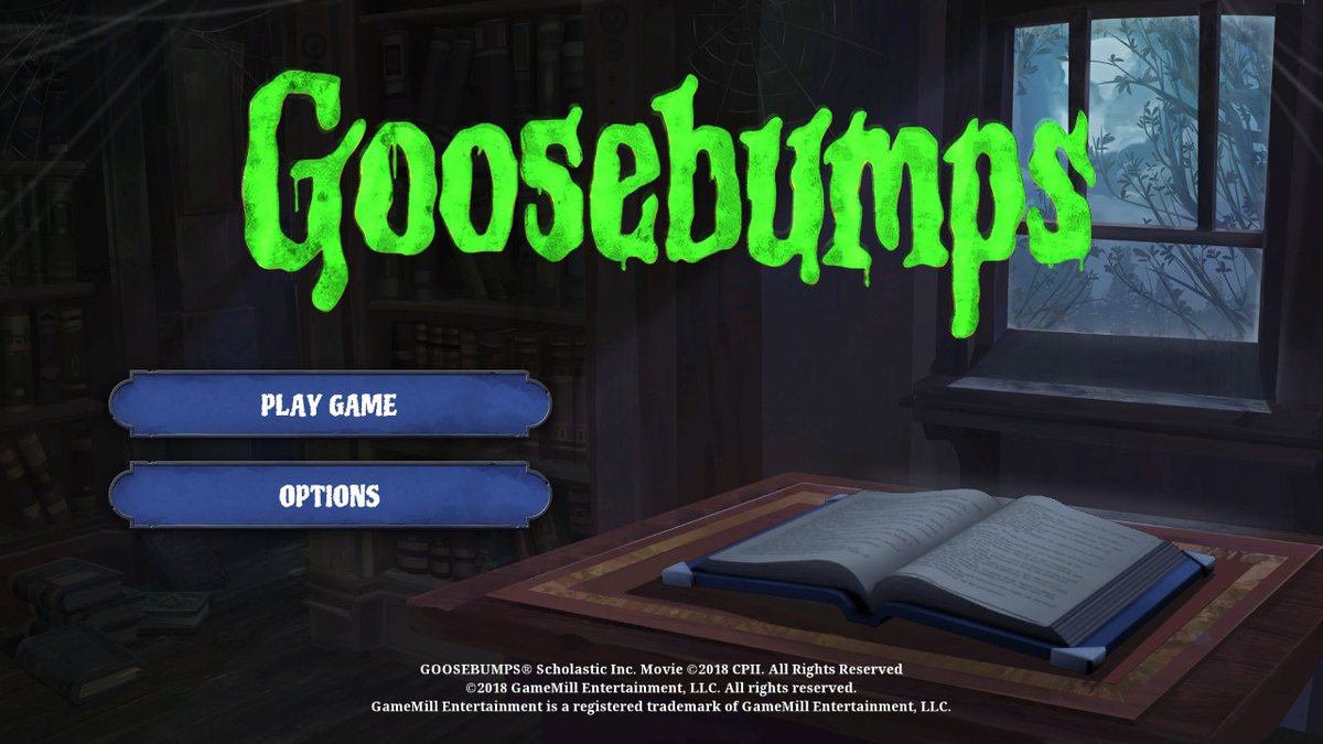 Goosebumps The Game title screen for Nintendo Switch