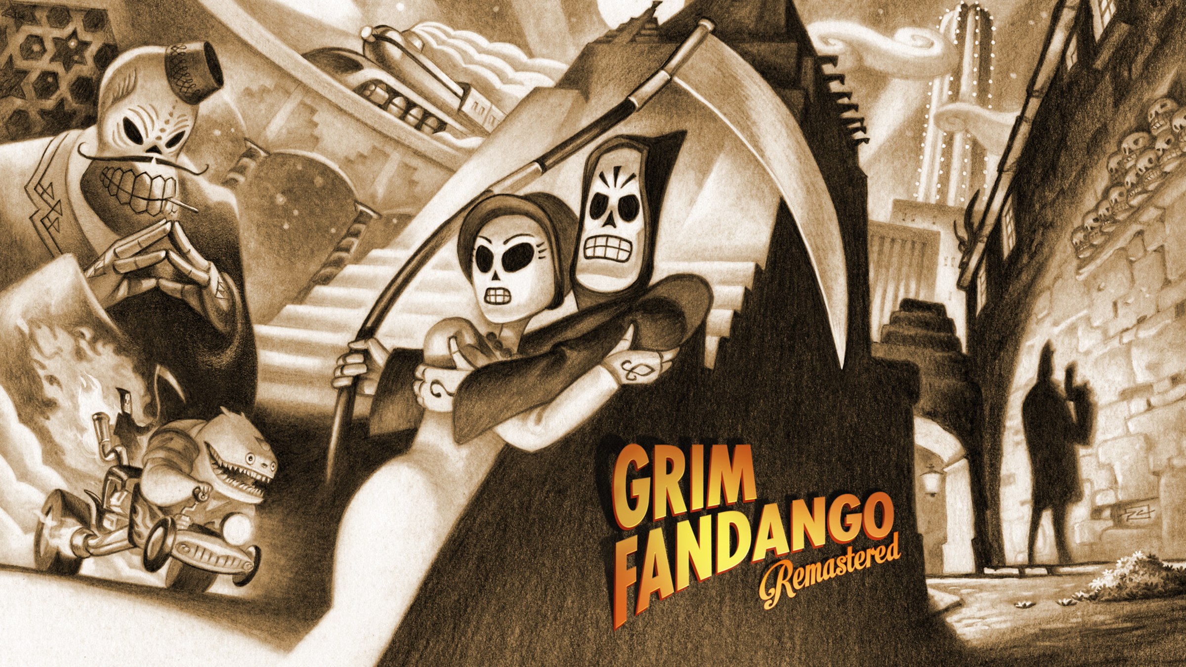 Grim Fandango Remastered title screen for Nintendo Switch