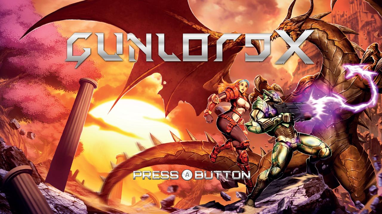 Gunlord X title screen for Nintendo Switch