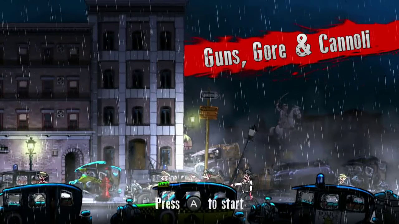 Guns, Gore & Cannoli title screen for Nintendo Switch