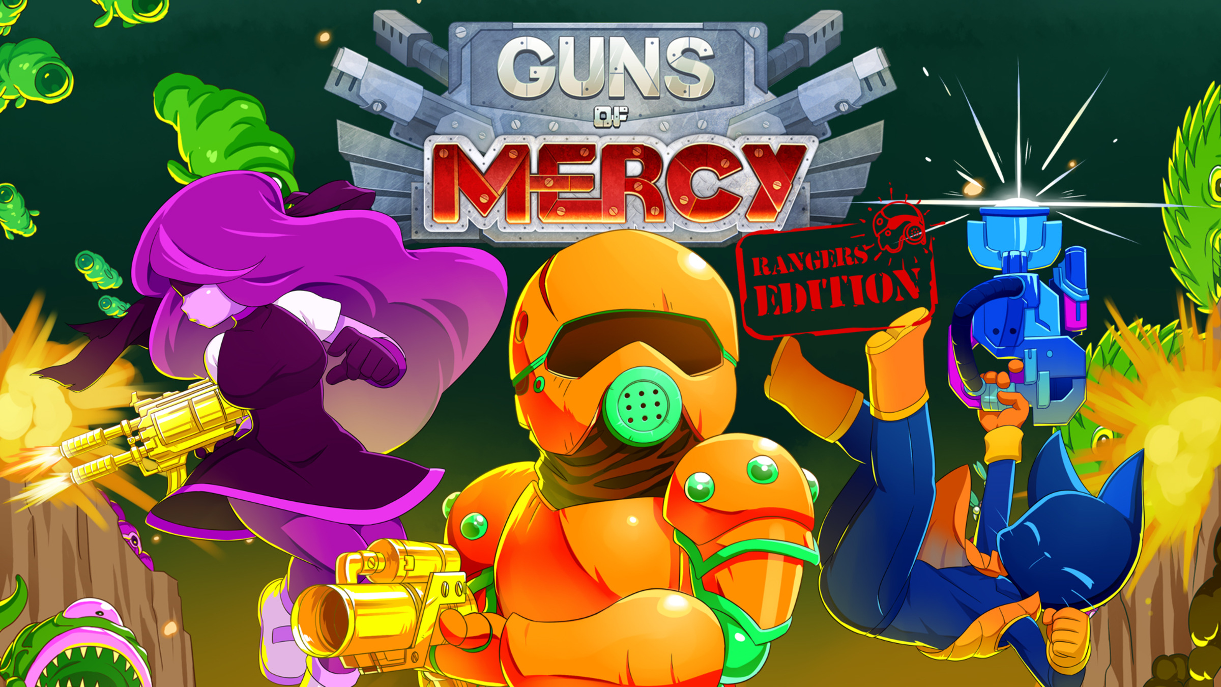 Guns of Mercy title screen for Nintendo Switch