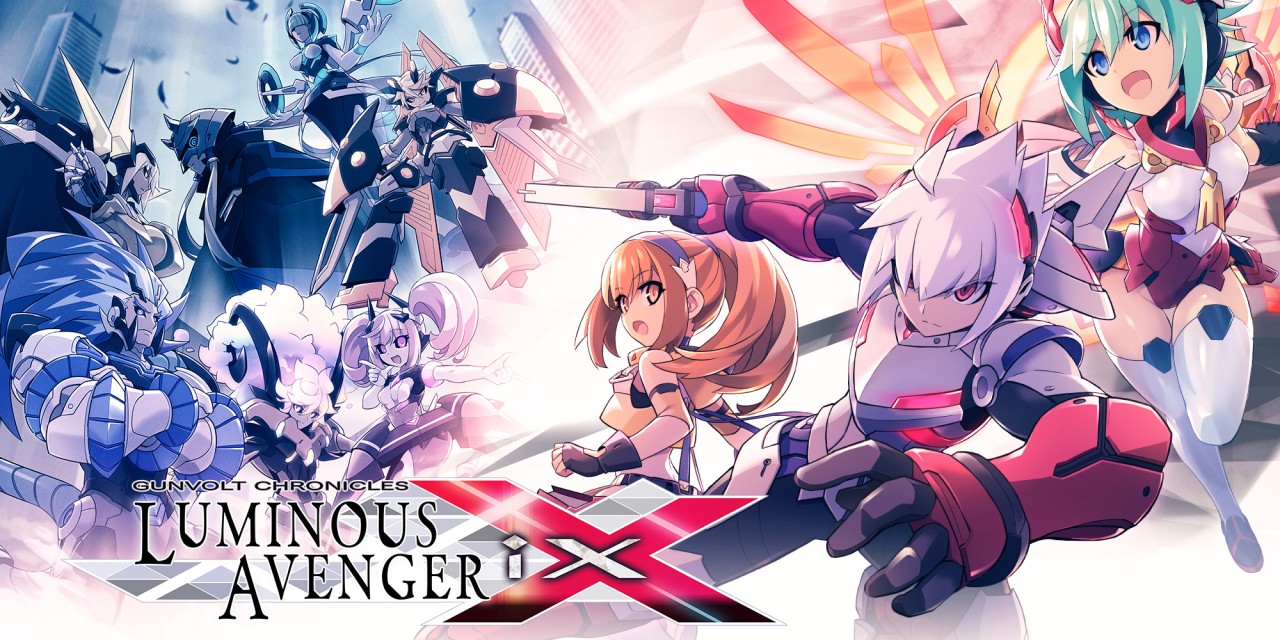 Gunvolt Chronicles: Luminous Avenger IX title screen for Nintendo Switch