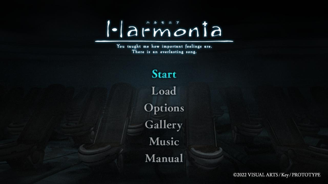 Harmonia title screen for Nintendo Switch