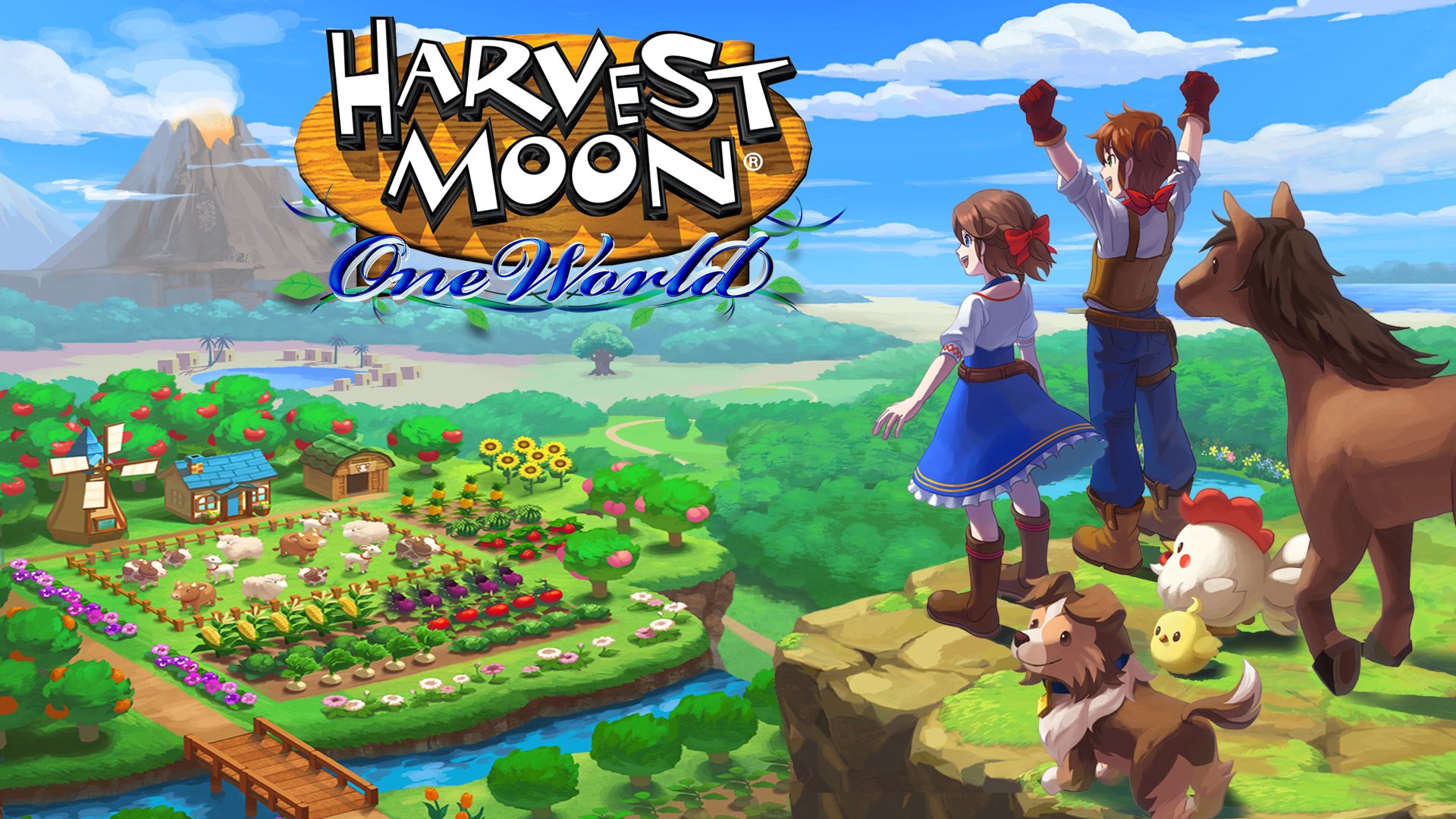 Harvest Moon: One World title screen for Nintendo Switch