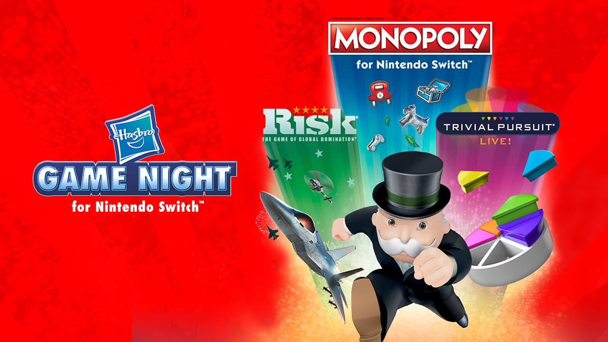 Hasbro Game Night title screen for Nintendo Switch