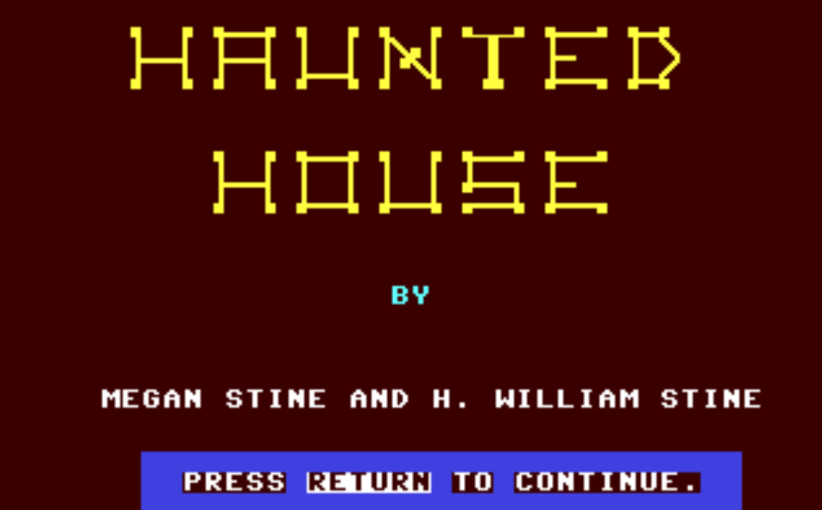 Haunted House title screen for Nintendo Switch