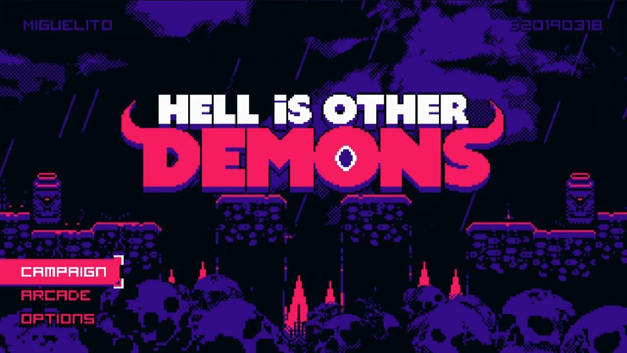 Hell is Other Demons title screen for Nintendo Switch