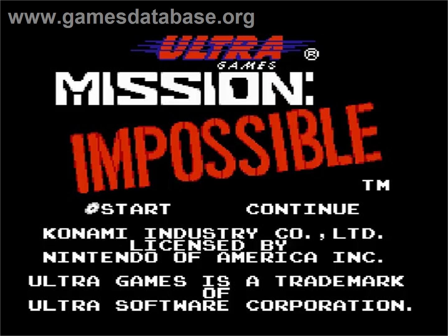 Impossible Mission title screen for Nintendo Switch