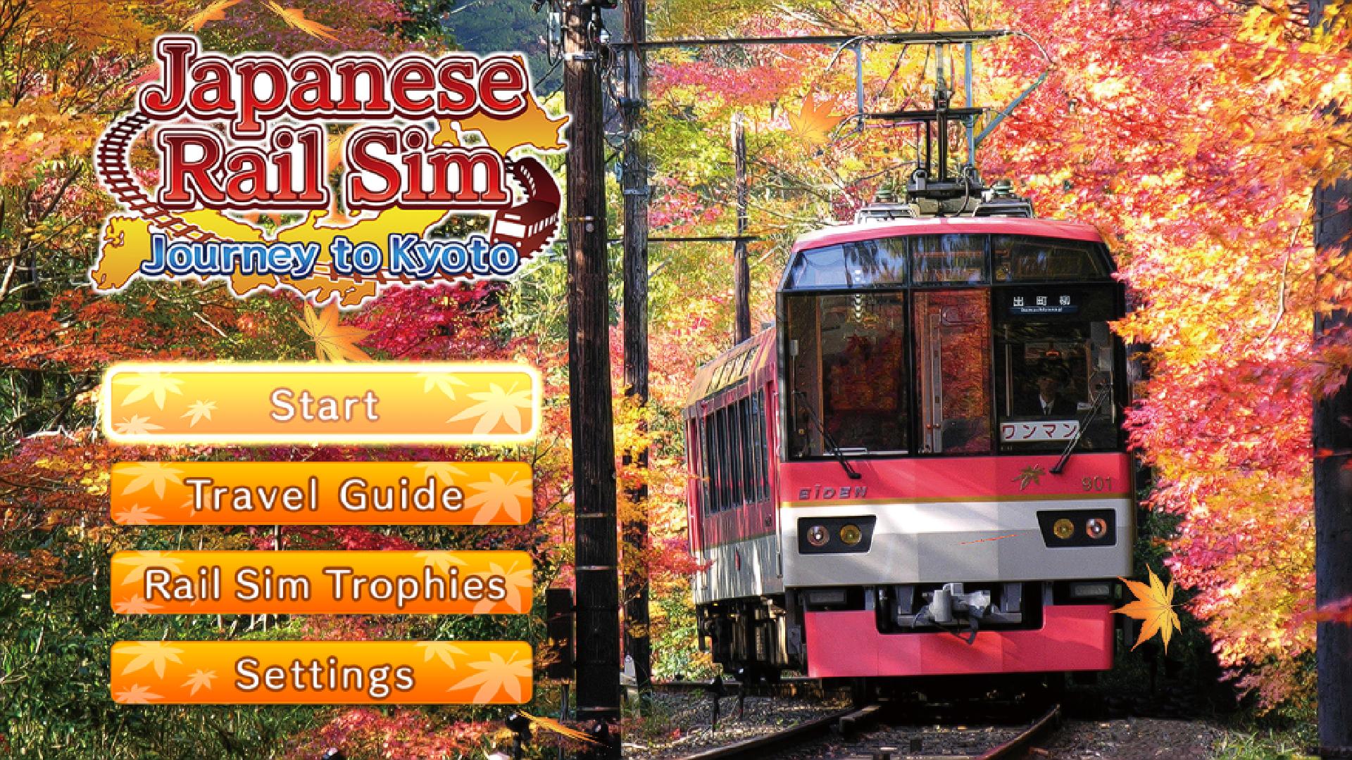 Japanese Rail Sim: Journey to Kyoto title screen for Nintendo Switch
