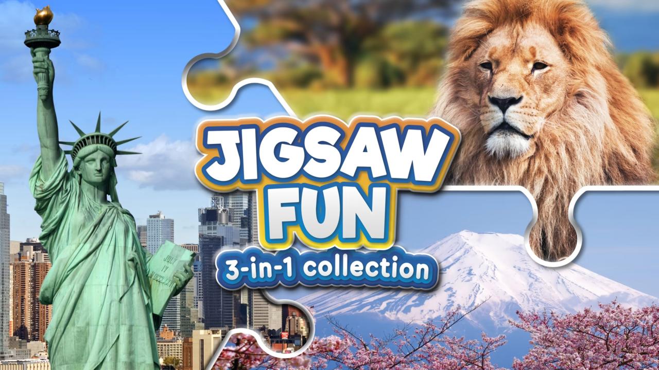 Jigsaw Fun 3 in 1 Collection title screen for Nintendo Switch