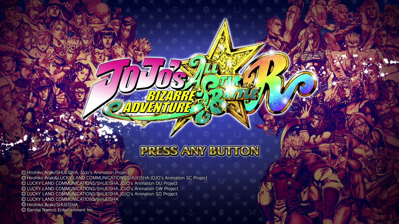 JoJo's Bizarre Adventure: All-Star Battle R title screen for Nintendo Switch