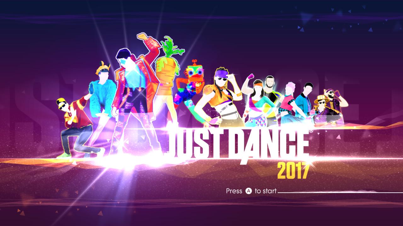 Just Dance 2017 title screen for Nintendo Switch