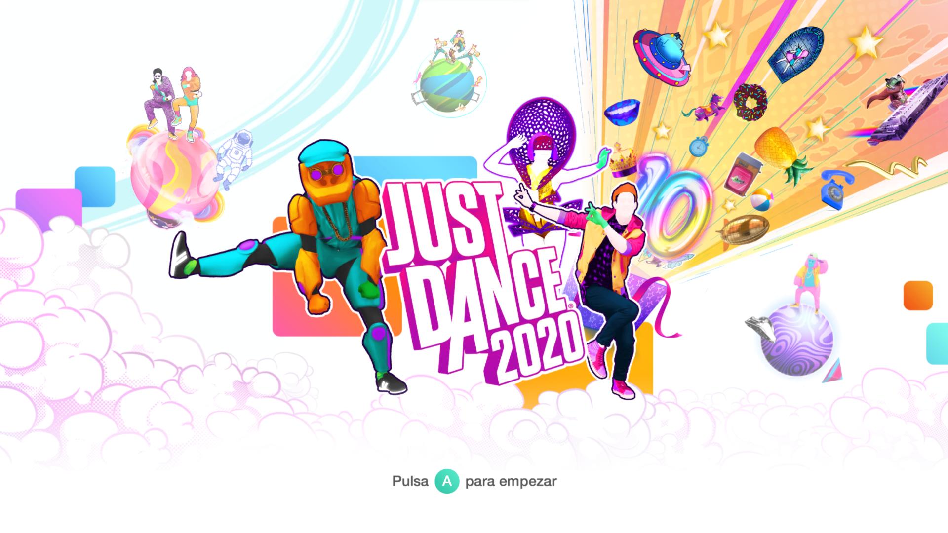 Just Dance 2020 title screen for Nintendo Switch