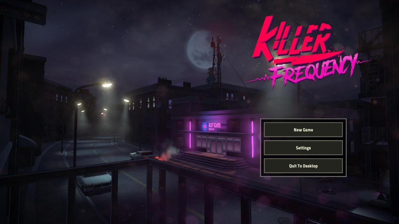 Killer Frequency title screen for Nintendo Switch