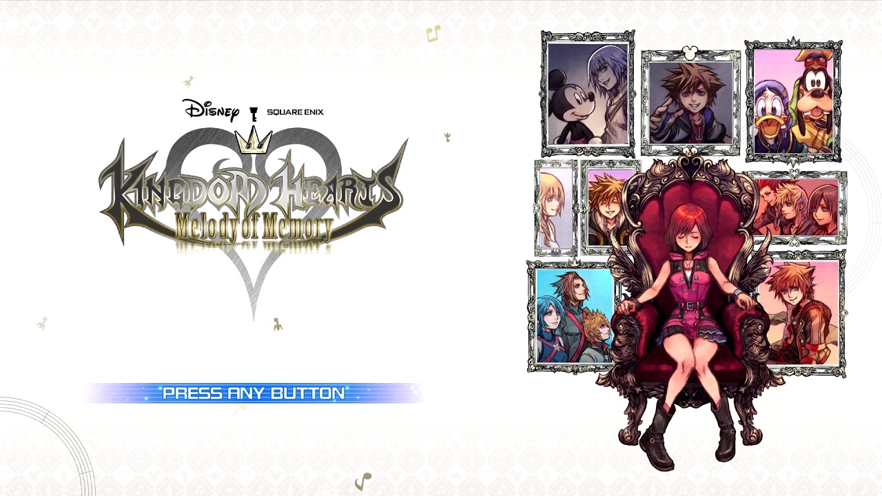 Kingdom Hearts: Melody of Memory title screen for Nintendo Switch