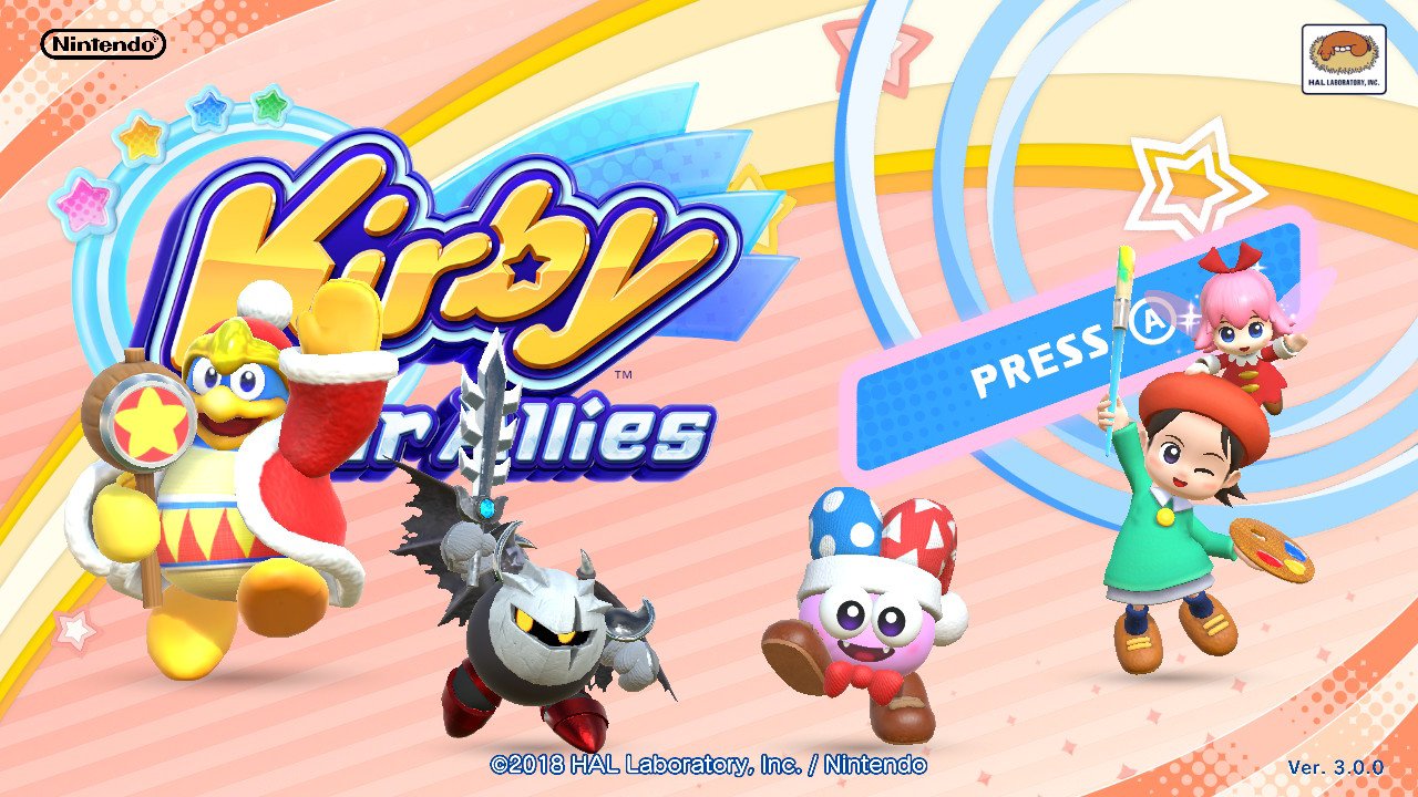Kirby Star Allies title screen for Nintendo Switch