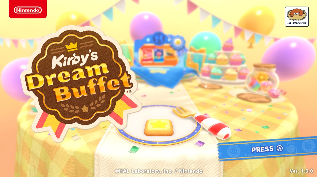 Kirby's Dream Buffet title screen for Switch