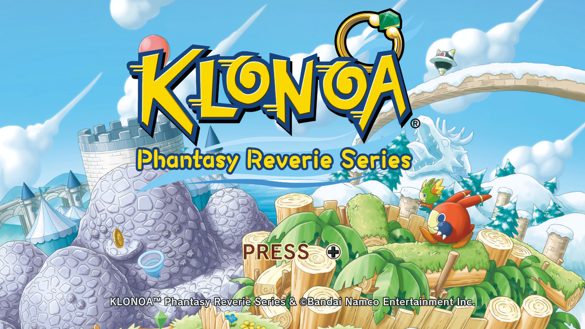 Klonoa Phantasy Reverie Series title screen for Nintendo Switch