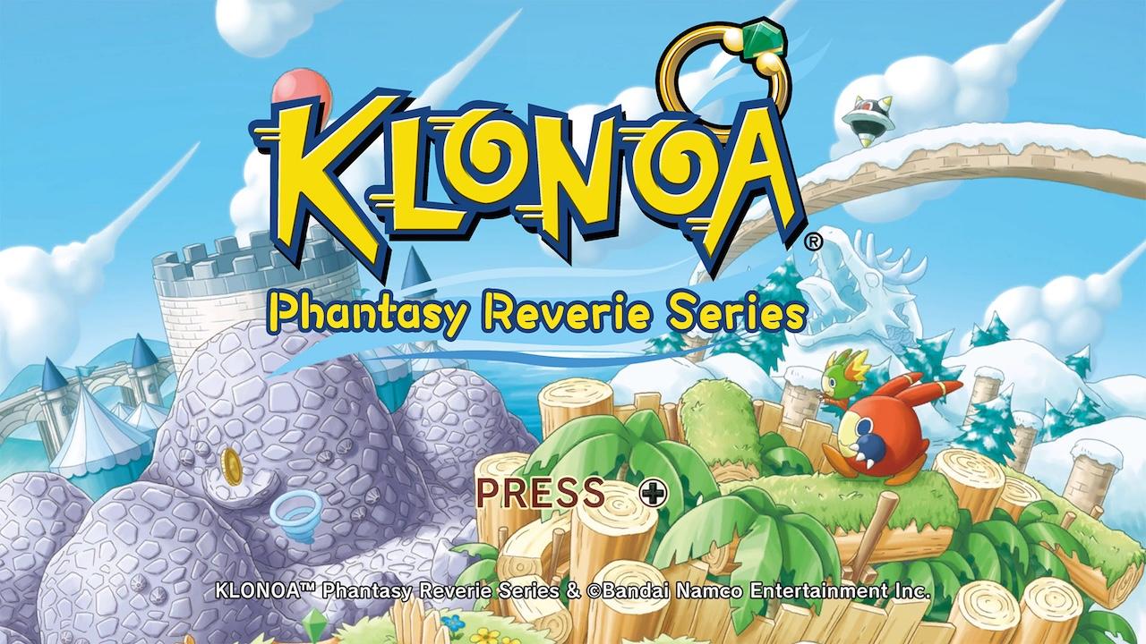 Klonoa Phantasy Reverie Series title screen for Nintendo Switch