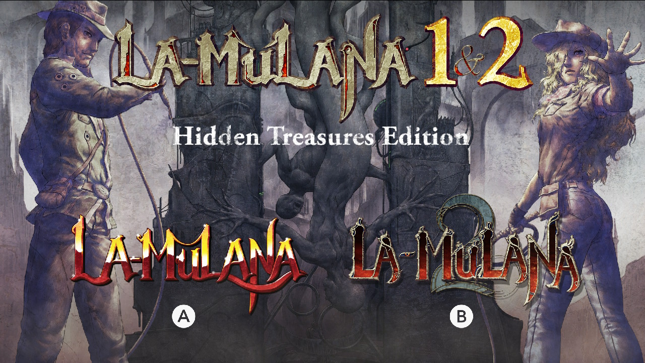 La-Mulana 1 & 2 title screen for Nintendo Switch