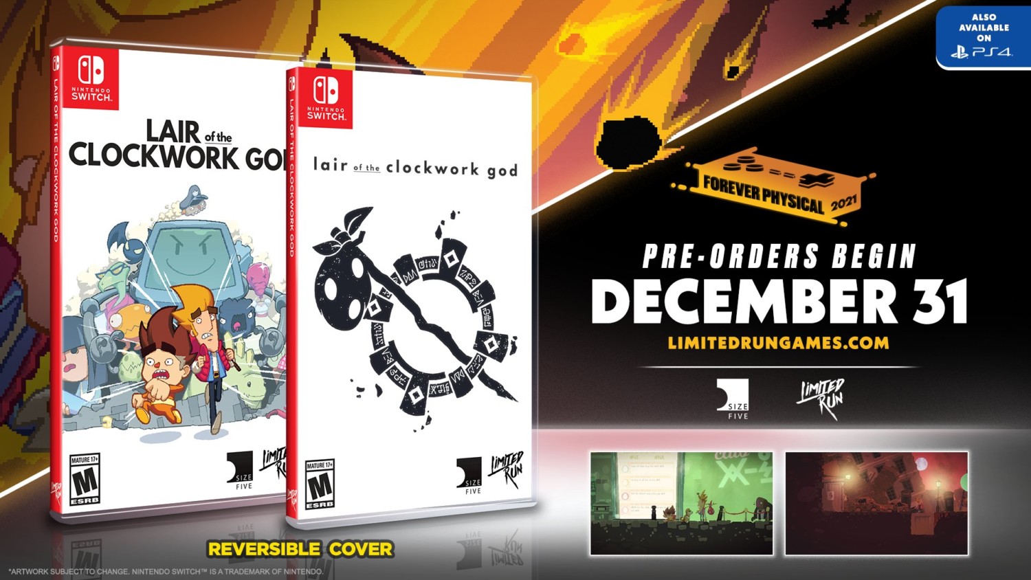 Lair of the Clockwork God title screen for Nintendo Switch