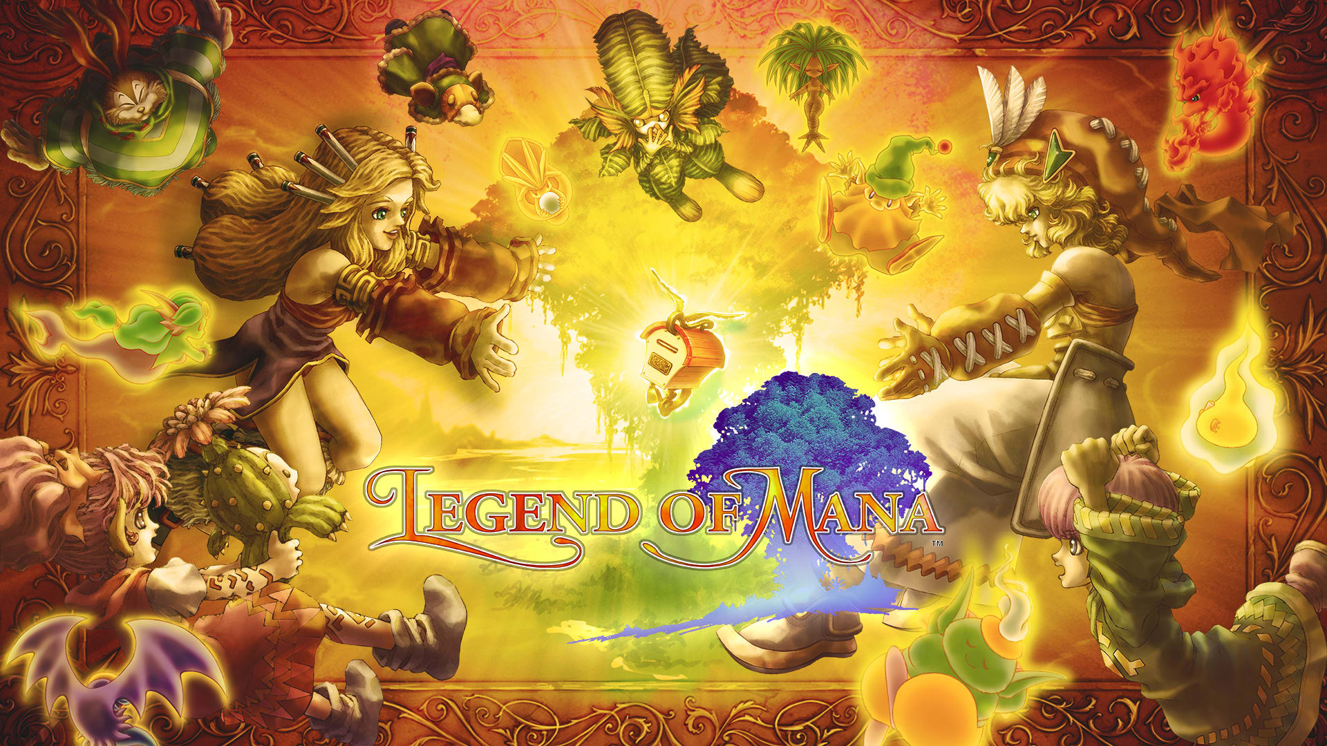 Legend of Mana Remastered title screen for Nintendo Switch