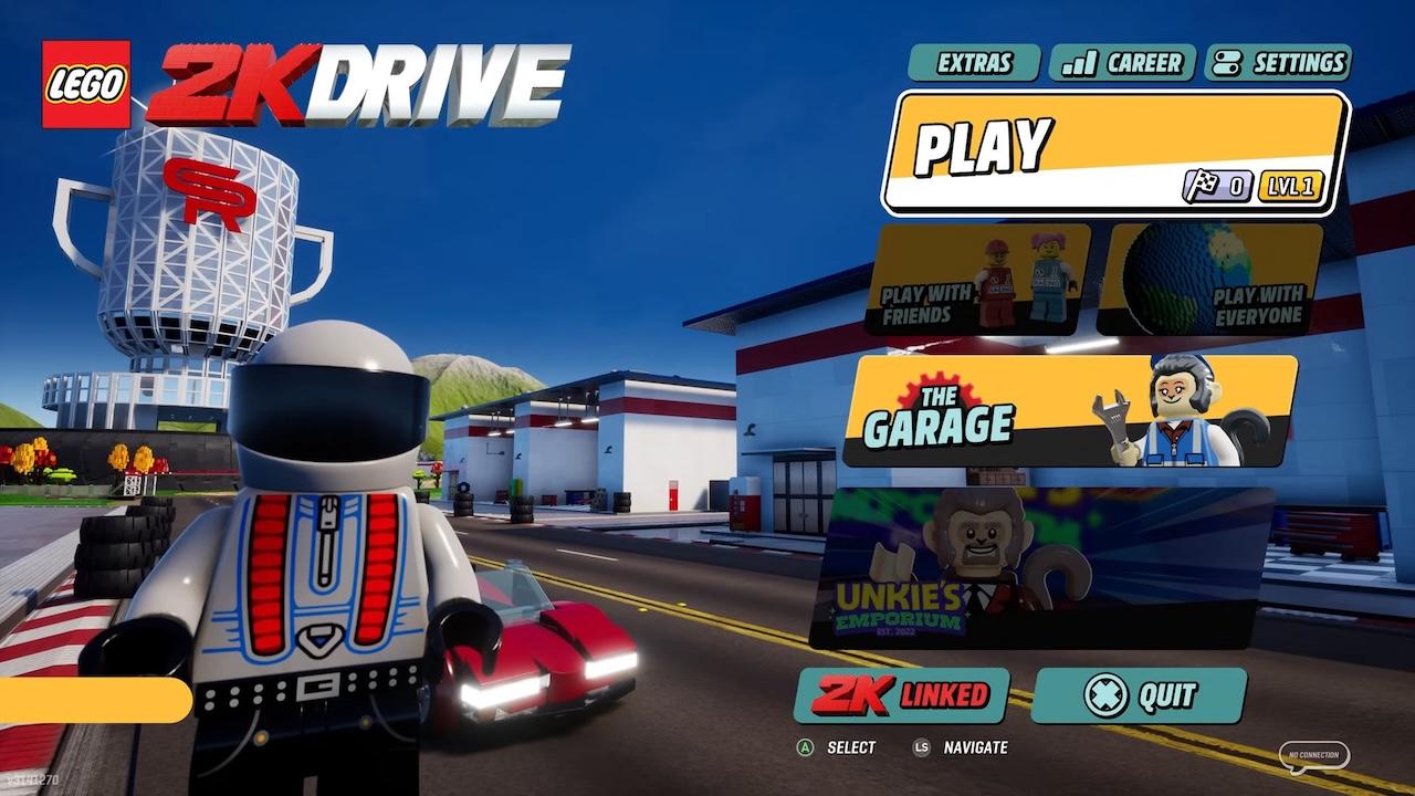LEGO 2K Drive title screen for Nintendo Switch