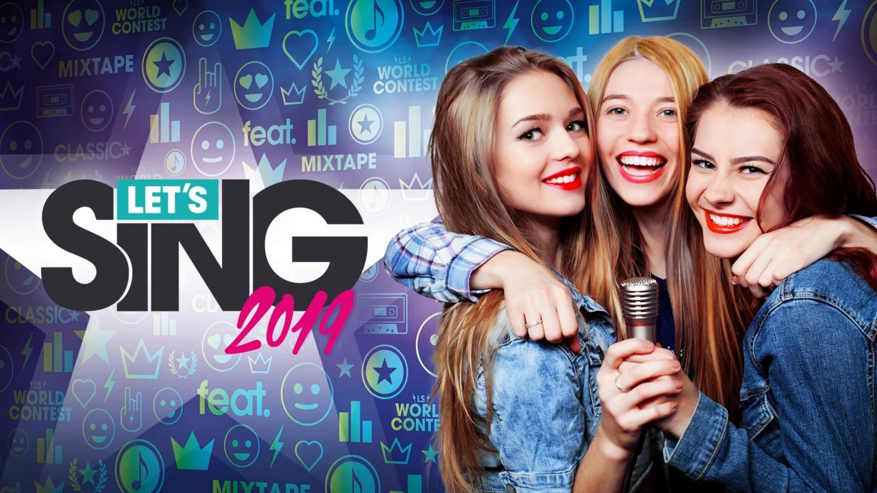 Let's Sing 2019 title screen for Nintendo Switch