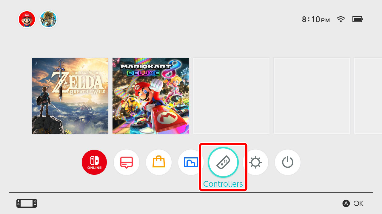 Link Gold Wireless Controller title screen for Nintendo Switch