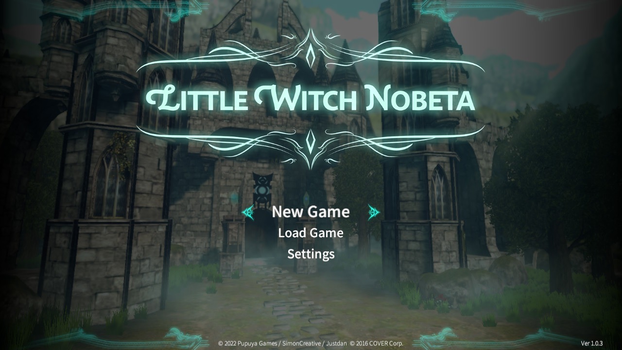 Little Witch Nobeta title screen for Nintendo Switch