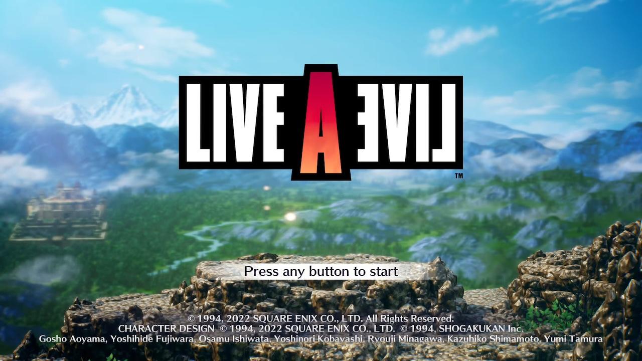 Live A Live title screen for Nintendo Switch
