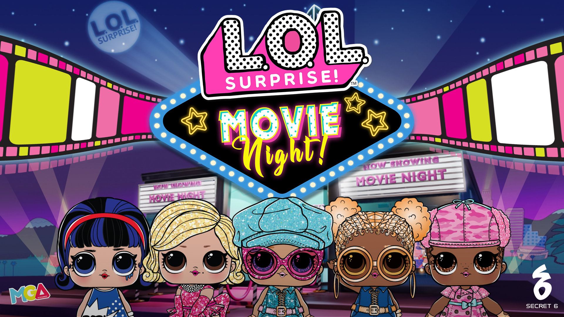 L.O.L. Surprise! Movie Night title screen for Nintendo Switch
