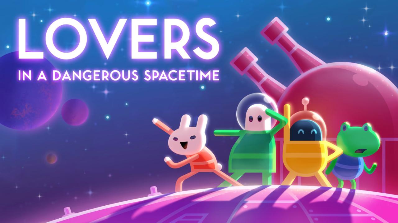 Lovers in a Dangerous Spacetime title screen for Nintendo Switch