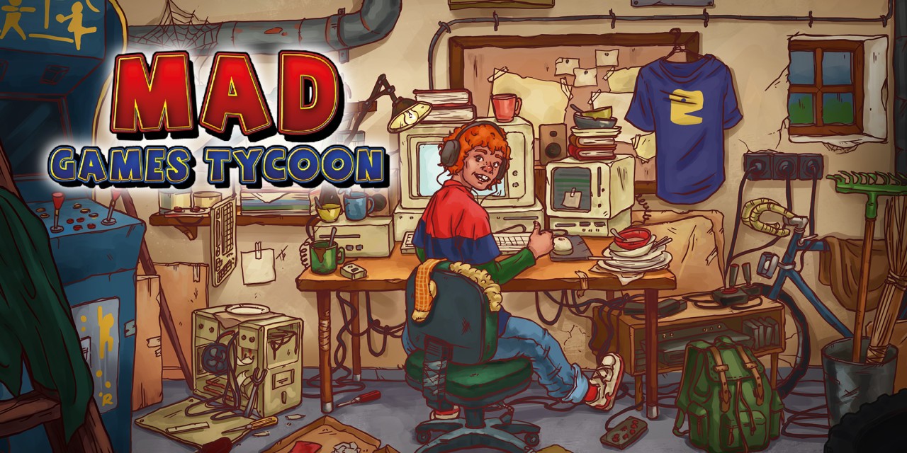 Mad Games Tycoon title screen for Nintendo Switch