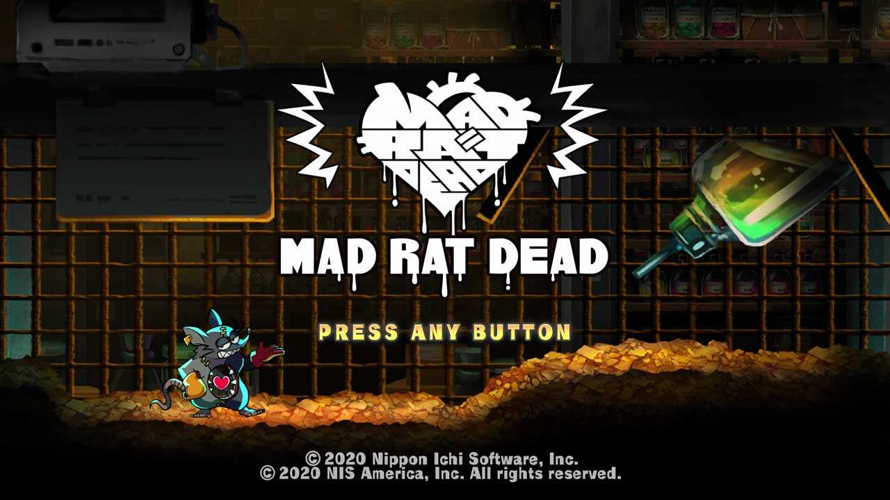 Mad Rat Dead title screen for Nintendo Switch