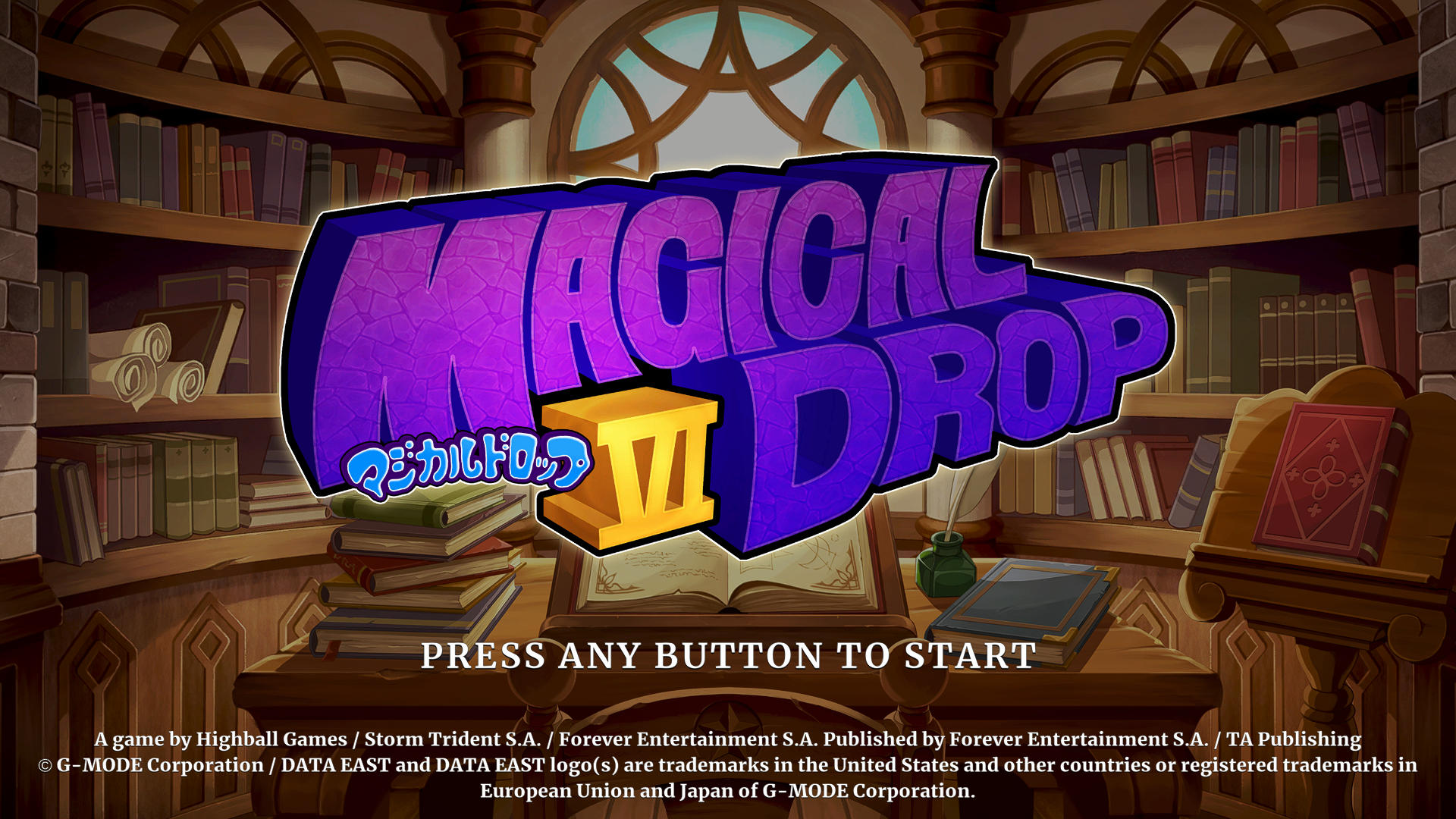 Magical Drop VI title screen for Nintendo Switch