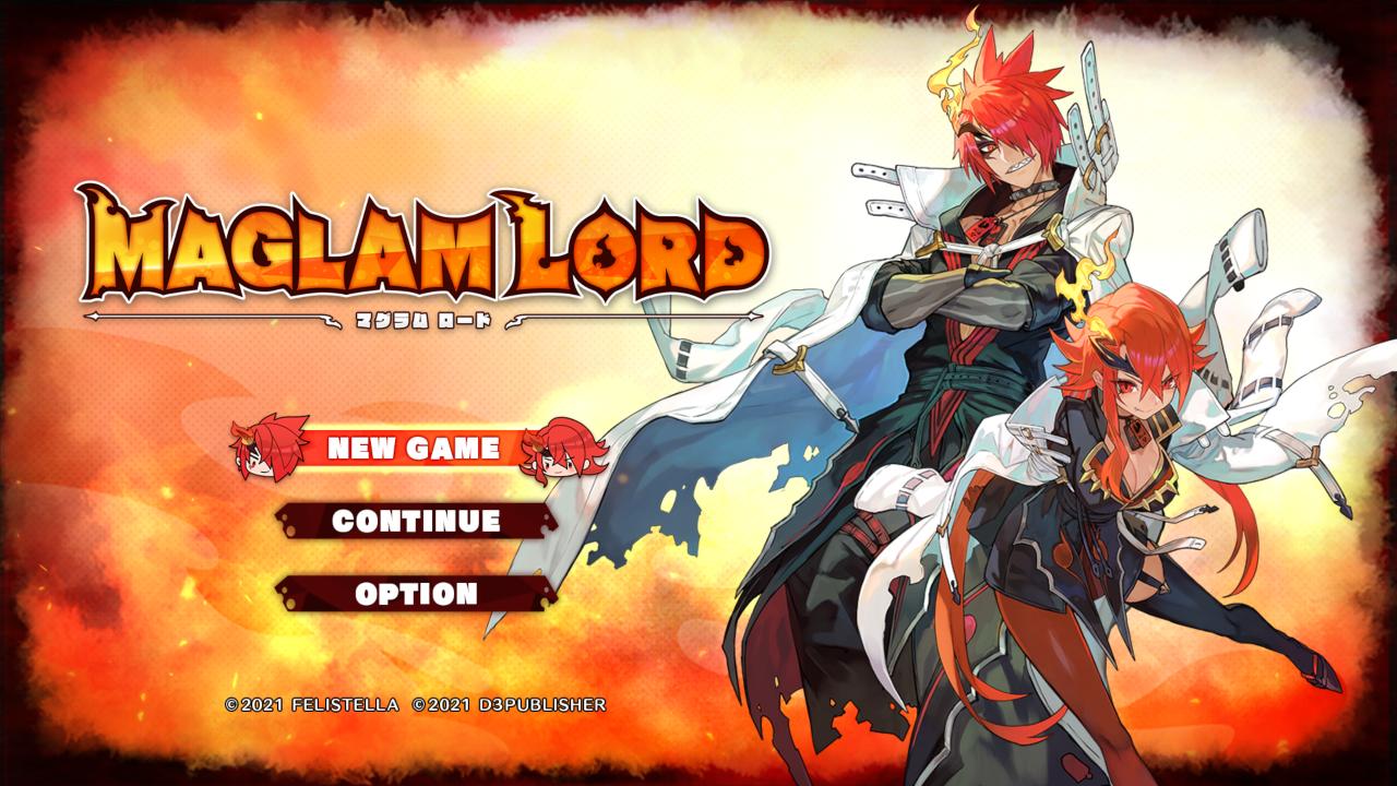 Maglam Lord title screen for Nintendo Switch